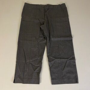 Eskandar Wool‎ Crop Pants Wide Leg Elastic Waist Dark Gray Size 1 (10-12)